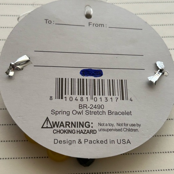 Fiona Yellow & Black Owl Stretch Bracelet - Picture 3 of 4